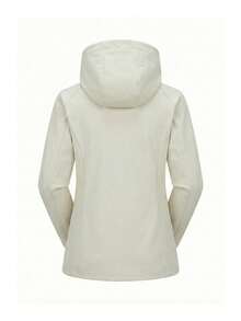 CAMEL CROWN 女士户外抓绒外套，保暖，修身，显瘦，适合徒步旅行和户外活动，时尚立领带抓绒内衬，运动服 - 輕霜白 - 查看 7