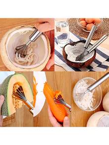 Multi-Purpose Stainless Steel Kitchen Tools - Serrated Coconut Grater And Fish Scaler/Remover, Coconut Meat Remover Knife, Stainless Steel Coconut Peeler, Coconut Shredder, Fish Scale Remover, Stainless Steel Fish Scale Peeler, Kitchen Gadgets, Fruit Tools, Hanging Seafood Accessories, Kitchen Utensils, Household Items, Outdoor Cookware - 1 - View 4