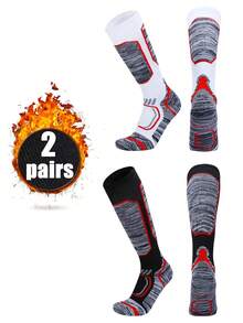 3/2/1 双装专业滑雪压缩袜，柔软舒适透气男士保暖袜 - 彩色 - 查看 10