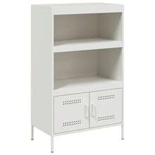 vidaXL Buffet alto branco 68x39x113 cm cinza - Branco - Ver 3