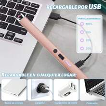 mhj2PCS Encendedor Electrónico Encendedor Eléctrico Recargable Sin Llama Encendedor Plasma  y Portátil Encendedor Arco Eléctricos para Encender Velas Gas Barbacoa Fuegos Artificiales Oro Rosasleeping Bags - Ororosa - Ver 4