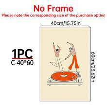 1/3 BUCĂȚI Poster pânză cuplu dansator. Poster retro cu pick-up, ilustrație cu tematică muzicală modernă. Foarte potrivit ca decor de perete pentru camere de zi, dormitoare, coridoare, sufragerii și coridoare de birou. Decorațiune pentru casă! Decorațiune interioară. Camera este decorată rafinat și dotată cu rame opționale. - Multicolor - Vizualizare 24
