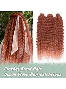 Water Wave Twist Crochet Hair Synthetic Braids Hair Ombre Blonde 22 Inch 3PCS Curl Hair Deep Wave Braiding Hair Extensions - Multicolor - View 15