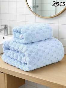 2pcs Soft Thick Bath Towel Set, Super Absorbent & Quick Dry, Suitable For Men & Women, Ideal For Fitness, Sports, Travel & Bathroom, Great Gift For Girlfriend, Valentine's Day & Thanksgiving - Multicolor - View 14