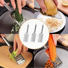 3pcs Stainless Steel Kitchen Tools Set | Multifunctional Peeler, Grater And Can Opener For Fruits, Vegetables And Potatoes - Multicolor - View 8