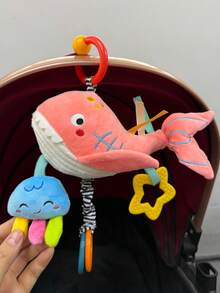 1pc Cartoon Animal Music Pull String Hanging Doll, Baby Stroller Hanging Doll, Built-In Music Box Pull String Sound, Baby Music Car Hanging Plush Doll, Portable Hanging Doll, Suitable As Newborn Baby Gift - Multicolor - View 6