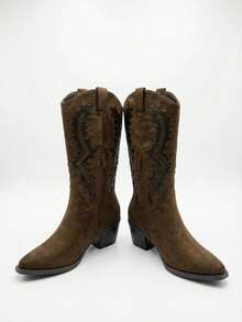 Bottes mi-mollet pour femmes - Tabac - Voir 3