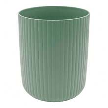 Ribbed Plastic Wastebasket With Lid 1.64 Gallon Small Trash Can For Bathroom Office Kitchen Bedroom, Green Garbage Bin With Sturdy Handle, Modern Design For Home, Office, Dorm Room Essentials - 1 - Xem 2