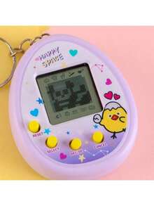 4 Color Random  Electronic Pet Toy, Black & White Screen, Handheld Mini Game Console Pendant, Virtual Pet Raising, Electronic Game Machine Toy, Personalized Heart-Shaped Appearance, Portable Design (Can Be Used As Keychain/Bag Charm), Holiday/Halloween/Christmas/School Gift - Multicolor - View 7