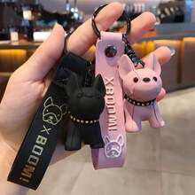 1pc Creative Cartoon Puppy Keychain, Cute Resin Bulldog Figurine Fashion Keyring, Suitable For Car, Backpack, Earphones, Daily Use, School, Car Accessories, Gothic Y2K Style