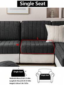 1 tấm bọc ghế sofa co giãn, chống trượt, phủ toàn bộ bề mặt ghế, phù hợp cho mọi mùa, chất liệu vải dày dặn, có thể giặt máy, chống bụi, thân thiện với thú cưng, trang trí nhà cửa, có thể điều chỉnh cho ghế sofa góc, phòng ngủ, văn phòng, phòng khách 1/2/3/4 chỗ ngồi. - Màu xám đen - Xem 18