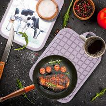 Pot Holders Set Of 3 Silicone Printing Non Slip Heat Resistant, Yarm-Dyed Hot Pads Cotton Home Kitchen CooFKing Barbecue Microwave Women Men Machine Washable BBQ Grilling. (Purple Potholders),Purple5 - Purple5 - 查看 5