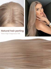 合成蕾丝前假发,高光棕色/金色/黑色假发,女士长直蕾丝假发,29英寸,合成耐热波浪假发,女士26英寸中分卷发,自然逼真,耐热纤维,适合日常、派对、圣诞节、万圣节等场合。 - 彩色 - 查看 8