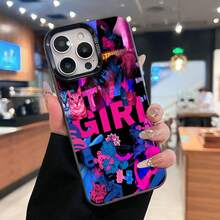 Collage psicodélico de gatos, chicas anime y estampados. Esta elegante funda es compatible con iPhone 17, 16, 15, 14 Pro Max, 13, 12, 11, XR y XS Plus. Fabricada en silicona TPU, ofrece protección contra golpes y caídas, además de una sensación superior. Es un regalo ideal para familiares, amigos y seres queridos, y una opción perfecta para Año Nuevo. - Negro - Ver 2