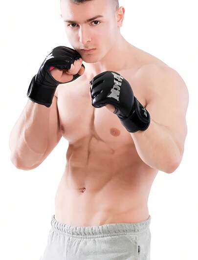 TendenciaGuantes De Cuero Para Boxeo, Mma, Muay Thai, Artes Marciales 12oz NegroCalidad premium