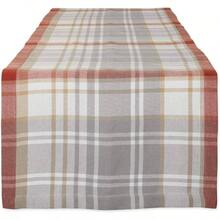 Thankful Autumn Fall Tabletop Decoration, Reversible Table Runner, 14x108, Fall's Bounty - Cozy Picnic Plaid + 72" X 14" (Runner) - View 1