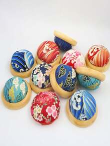 1pc Sewing Accessories Fabric Handmade DIY Storage Needle Tools Needle Pad Needle Bag With Wooden Bottom, Needle Cushion Wooden Needle Holder Japanese Needle Rack Needle Storage Mat - Lavender On White Background - View 9