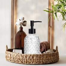 Topsky Gem Glass Soap Dispenser With Black Plastic Pump, 13oz Liquid Hand Soap Dispenser, Rustproof Pump For Kitchen & Bathroom, Great For Lotions, Essential Oil, Liquid Soaps-Clear - 寶石般清澈 - 查看 6