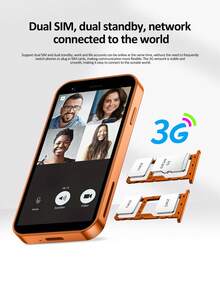 SERVO Mini Smartphone, Android 8.1 OS, WCDMA Dual SIM Dual Standby 3G Network, 3.0" HD Display, Compact Body, 2GB RAM + 16GB ROM, Single-Handed Operation, Ultra-Compact Phone - Orange - View 7