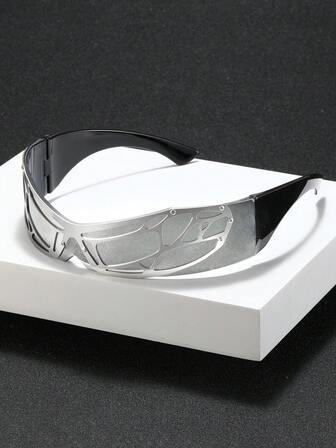 1pc Men Wrap-Around One-Piece Rhinestone Decor Fashion Fashion Glasses Sports Fashion Glasses For Cool Outdoor Cycling Acessories