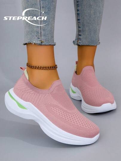 أحذية رياضية كاجوال جديدة للنساء للربيع، أحذية خفيفة الوزن تنفس وغير انزلاقية، أحذية مسطحة