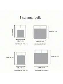 1pc Skin-Friendly Plaid + Floral Quilted Wide-Edge Summer Quilt, Soft & Fine, Moisture-Wicking & Breathable, Minimalist & Fashionable Air Conditioning Quilt - Summer Mianmian - View 3
