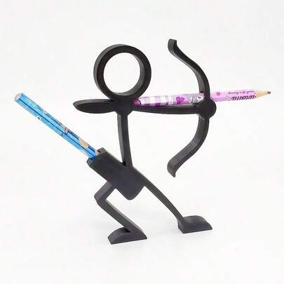 3D Printing Four Shapes Stickman Pencil Holder, Pen Holder, Pen Holder, Desktop Ornament, Learning Office Supplies, Stationery, Desktop Sculpture. Student Gifts, Children's Gifts, Christmas And New Year Gifts.