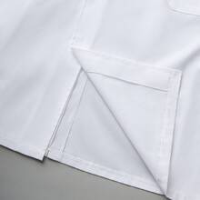 中等厚度长袖医用制服，舒适的后开衩设计，适用于医院、美容院、牙科诊所、兽医诊所、医学研究所、药房、妇产中心等场所。 - 白色 - 查看 11