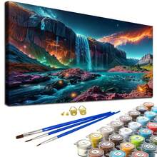 طقم الرسم بالأرقام للكبار - 27.6 * 15.7 بوصة، بدون إطار، طقم الطلاء السهل DIY، حرفة فنية لديكور المنزل، هدية مثالية لأعياد الميلاد، عيد الأب، عيد الميلاد، عيد الأم وعيد الحب - متعدد الألوان - مشاهدة 10