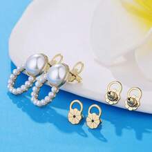 KMEOSCH Earring Backs For Droopy Ears, Adjustable Heavy Earrings Lifters Backs - Floral Pattern With Rings - View 2