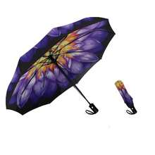 Windproof Travel Compact Umbrella-Automatic Umbrellas For Rain-Compact Folding Umbrella, Travel Umbrella Compact, Small Portable Windproof Umbrellas For Men Women Teenage. (Water Lily),42Inch-1Pack,Waterlily - 睡蓮 - 查看 9