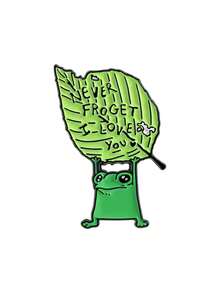 1 chiếc ghim cài áo hình chú ếch hoạt hình dễ thương "I Never Forget I Love You" (Tôi không bao giờ quên, tôi yêu bạn), thích hợp làm quà tặng trang sức thời trang cho bạn bè. - màu xanh lá - Xem 12