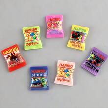 7 件/14 件迷你 3D 逼真零食树脂饰品，适合 DIY 珠宝制作、耳环、钥匙扣、手链、项链、食物主题工艺珠饰和珠宝配件 - 零食袋配件 - 查看 3