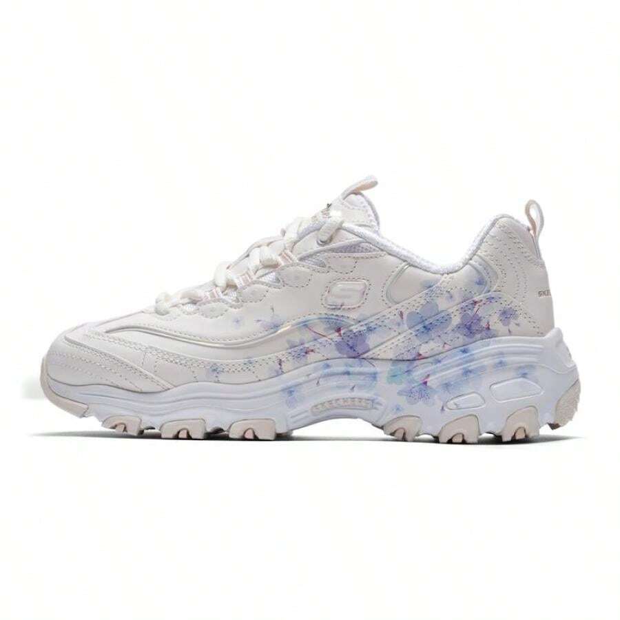 Skechers Giày thể thao nữ DLITES thoải mái, giày đi làm hàng ngày, giày thể thao đế dày kiểu retro 150530-NTLB - Màu tự nhiên/xanh nhạt - Xem 1