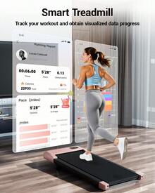 Foldable 6% Slope Under Desk Treadmills 2.5 HP Quiet Walking Pad Portable Remote Control LED Display 300LBS Exercise Walkingpad - US A Type Plug(110-127V) - View 3