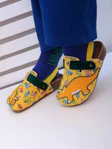 夏季软底儿童拖鞋凉鞋平底沙滩鞋男女童大童幼儿户外时尚复古闭趾防滑凉鞋 - 黃色 - 查看 5