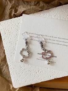 Sanrio Diamond-Studded KT Kitten Charging Port Dust Cover For IPhone Type C Mobile Phone Universal Cute And Cool Bell Pendant Mobile Phone Charging Port Dust Cover Mobile Phone Charging Port Decoration