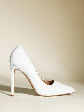 Höst/vinter Enkla & Moderiktiga Låga Vamp Högklackade Damskor, Bankett Fest Spetsiga Högklackade, Eleganta