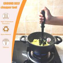 Meat Chopper, Ground Beef Chopper Tool, Hamburger Smasher Tool, Meat Masher Kitchen Tool, Food Masher, Potato Smasher, Meat Separator Tool, Meat Mincer Hand Tool, Mix And Chop, Kitchen Tools For Cooking Home Appliances Accessories Gadgets Christmas Stuff Christmas - 攪拌器 - 查看 3