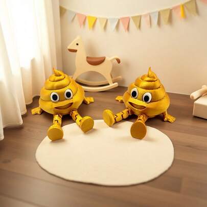 1pc Funny Poop Shaped Movable Joint Ornament, Novelty Toy Decor, Gag Gift