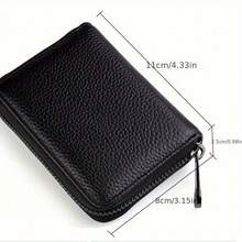 20卡位拉链PU皮卡包，男士理想礼物，适合旅行和日常使用，是送礼、生日、情人节的绝佳选择。