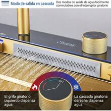 Tarjas Para Cocina Acero Inoxidable Oro cepillado, 75 * * 21cm Fregadero de Cocina coníble Grifo y Accesorios, Fregaderos De Cocina con Dispensador para Baño, Cocina, Bar - Pago 80*45 - Ver 1