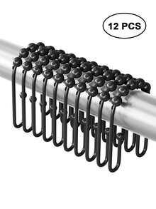 双面浴帘挂钩 防锈金属浴室淋浴挂环 适用于浴帘杆