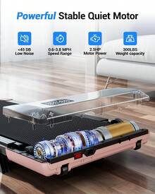 Foldable 6% Slope Under Desk Treadmills 2.5 HP Quiet Walking Pad Portable Remote Control LED Display 300LBS Exercise Walkingpad - US A Type Plug(110-127V) - View 4