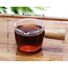 Wooden Handle Milk Pot, Small Milk Cup, Milk Pitcher, Espresso Measuring Cup, Coffee Milk Cup, Mini Sauce Measuring Cup - Khaki - View 13