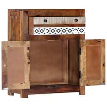 vidaXL Armoire latérale 60x30x75 cm Bois massif - Tabac - Voir 3