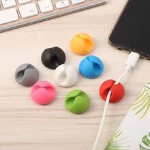 1/5pcs Solid Color Cable Organizer, Adhesive Wire Holder, Multipurpose Office Cable Clips, Desktop Wire Organizer, Earphone/Charging Cable Management, Bedside Wire Holder, Suitable For Back To School - Multicolor - View 12