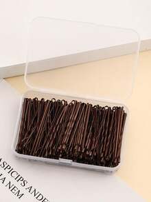 150pcs Colorful Flat Hair Clips, Assorted Colors For Mixing And Matching, Suitable For Daily Use And Styling, Compact And Convenient For Storage - Brown - View 8