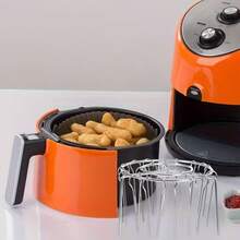 1个空气炸锅立式烤肉串架，家用及房车烧烤配件，立式空气炸锅烤架，适用于鸡腿/鸡翅，均匀加热烧烤工具