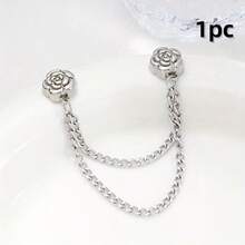 Camellia Flower T-Shirt Dress, Short Sleeve, Fixed Adjustable Button, Longer Hem, Fixed Button - Multicolor - View 15